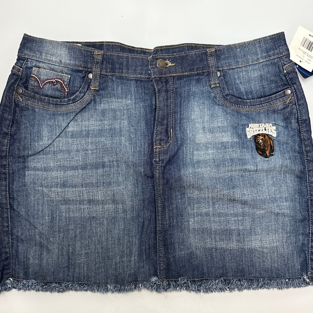 University of Montana Grizzlies Embroidered Denim Skirt 14 by Alyssa Milano